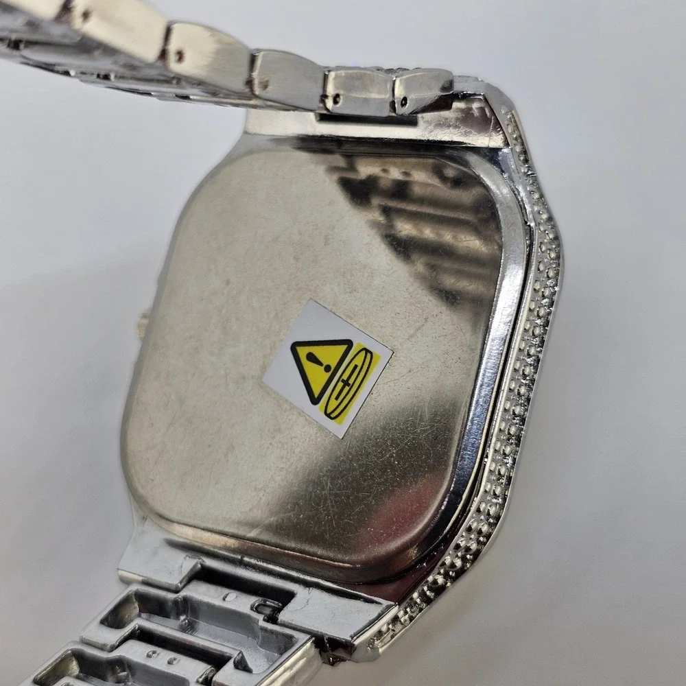 Men's Ice Out Square Watch 41MM Gray Dial Gray Bracelet Band 8